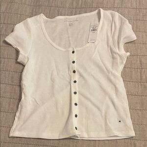 American Eagle Outfitters White Button-Down Shirt